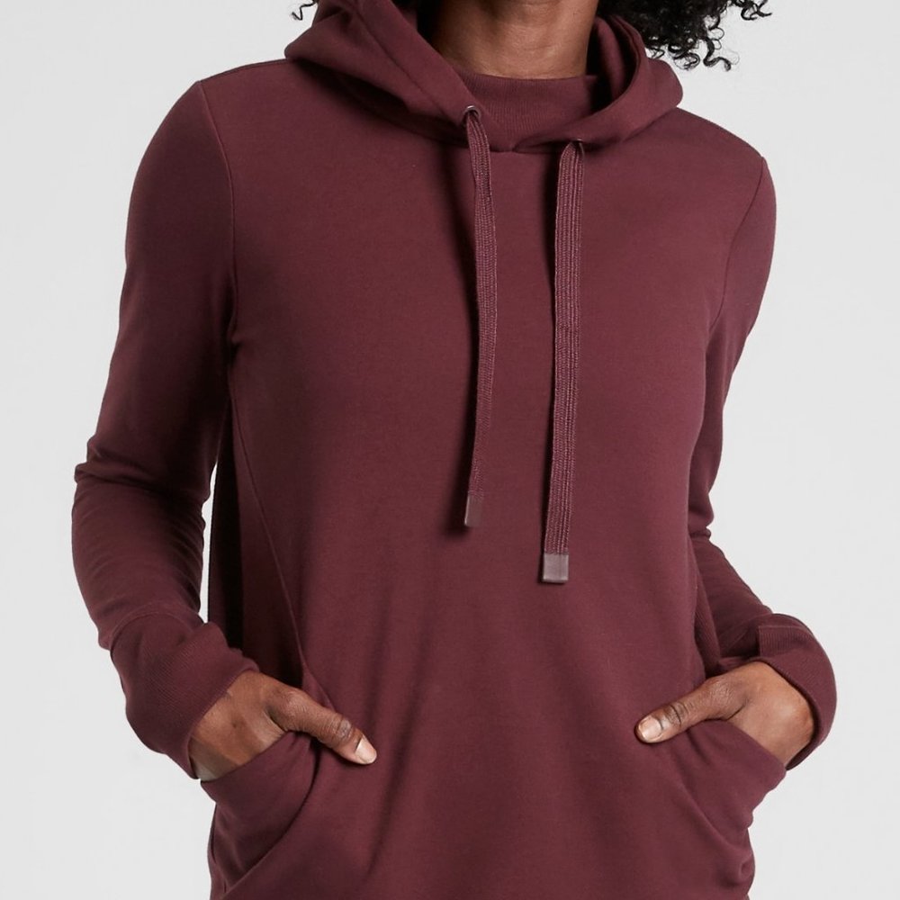 Athleta Triumph Sweatshirt Dress Antique Burgundy - Picture 2 of 10